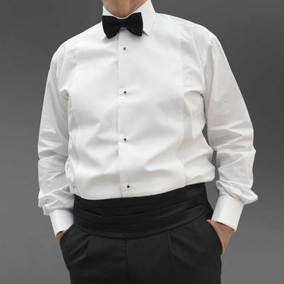 White Marcella Evening Dress Shirt with ...