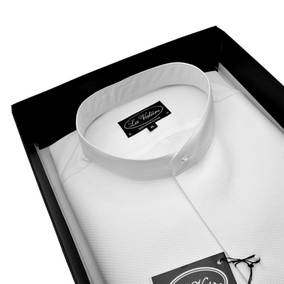 Formal White Evening Shirt with a Neckband Curzon - Barker Collars