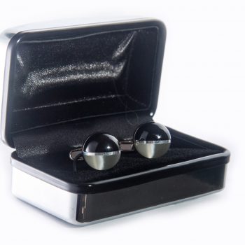 Black and white ball cuff links