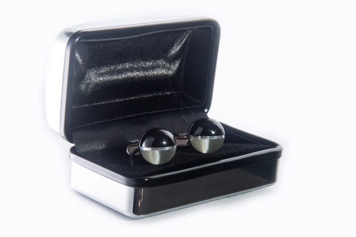 Black and white ball cuff links