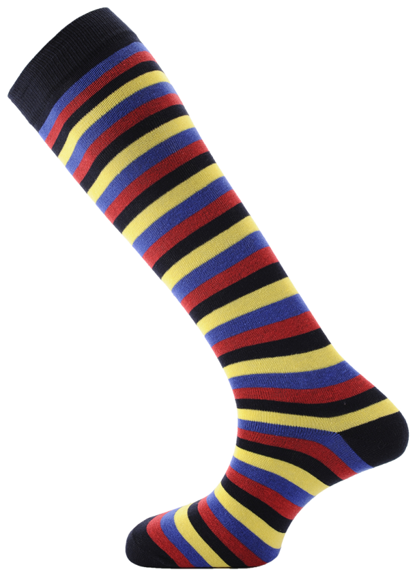 Horizon Men's Dress Socks Long Croquet Navy/Royal/Red/Yellow/Black