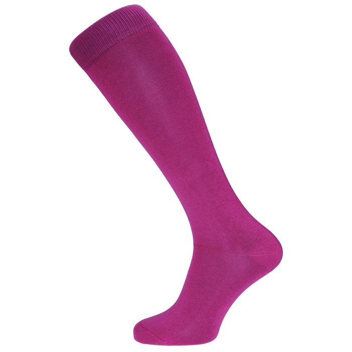 Horizon Mens Dress Socks Long - Fucshia Pink - Barker Collars