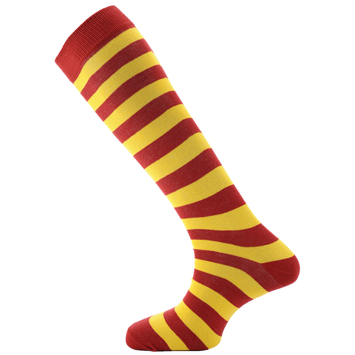 Horizon Men's Dress Socks Red and Yellow Striped - Long